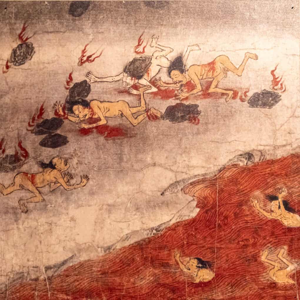 Die Blutteich-Hölle speziell für Frauen   © Tokyo National Museum in der Sonderausstellung Buddhismus im Übersee-Museum Bremen